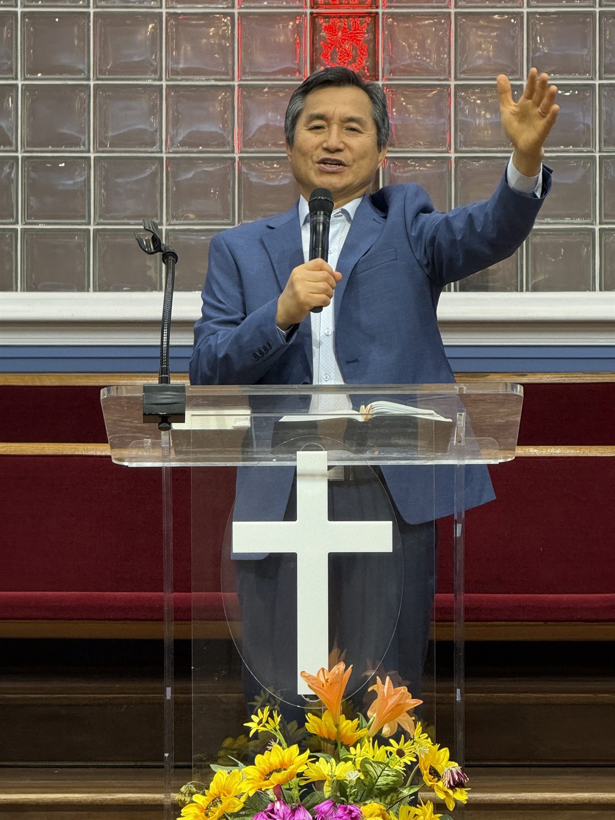 Pastor John sharing the Sunday message