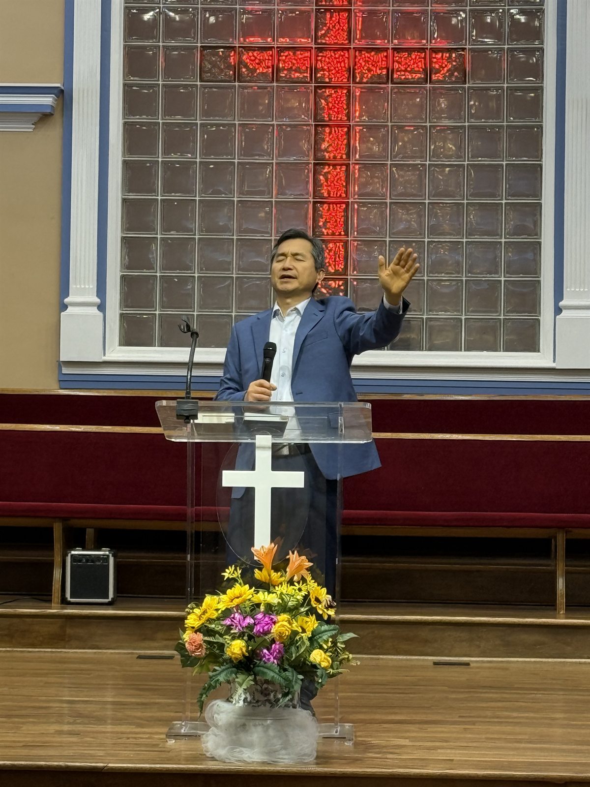 Pastor John in a moment of worship